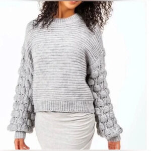 Gray Cable Knit Sweater
